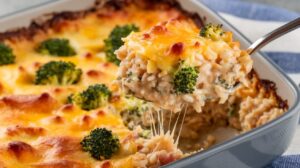 chicken broccoli rice casserole image