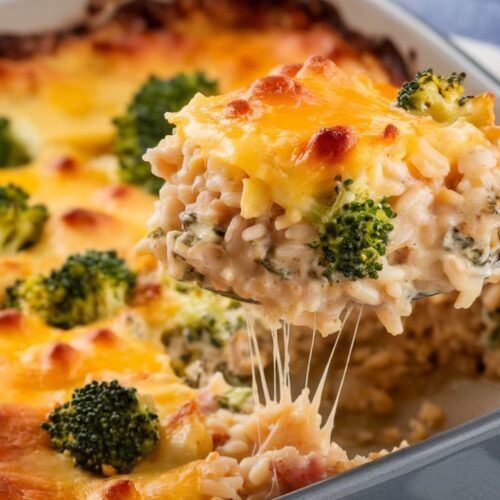 chicken broccoli rice casserole image